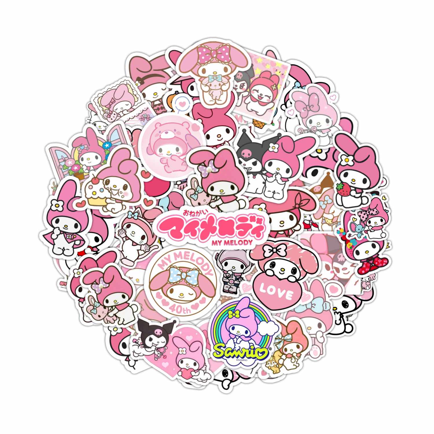 PACK 50 STICKERS MY MELODY SANRIO - 1