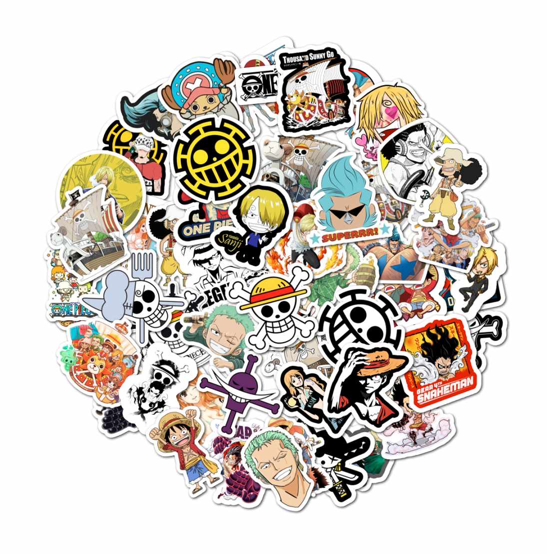 PACK 50 STICKERS ONE PIECE RED FILM - 1
