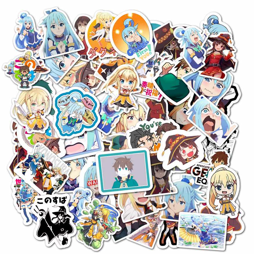 PACK 50 STICKERS KONOSUBA SUBARASHII - 1