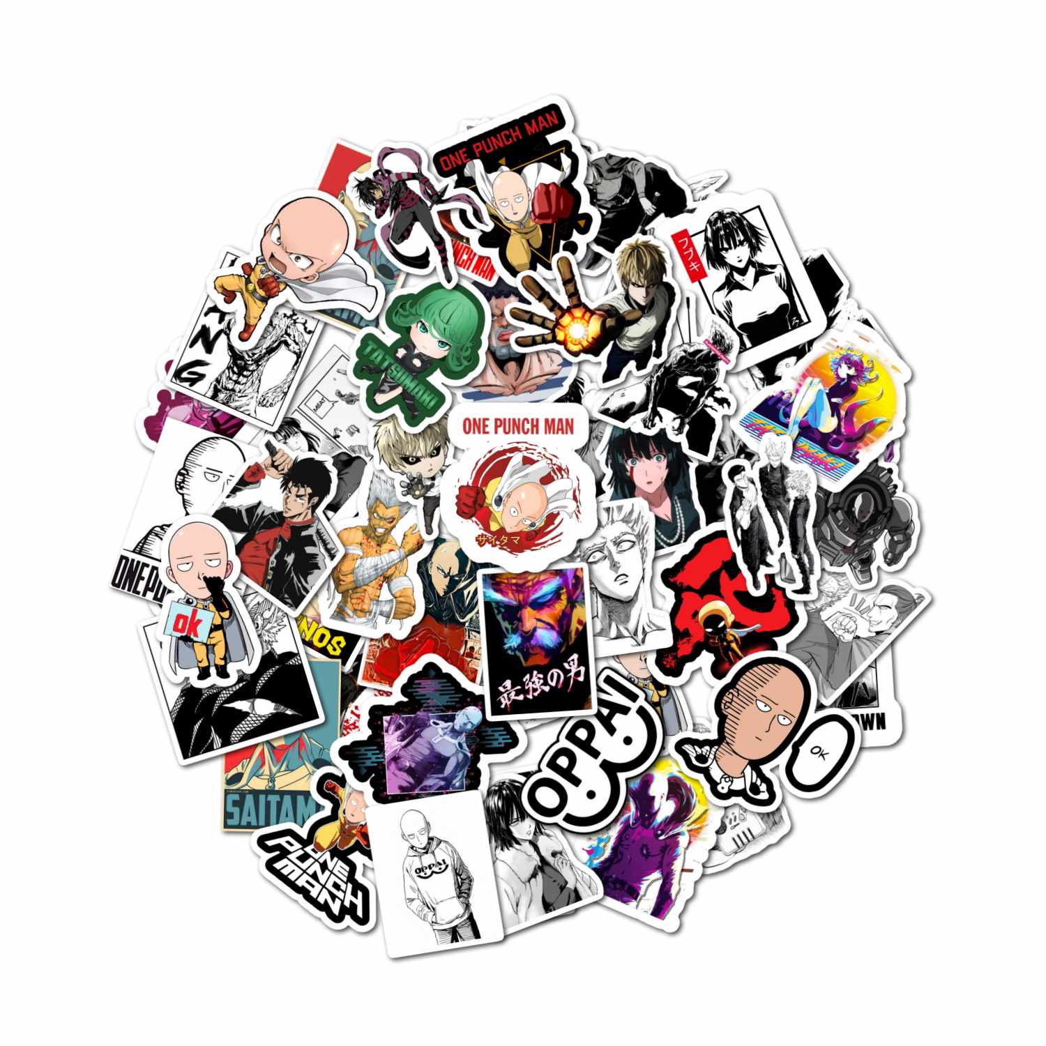 PACK 50 STICKERS ONE PUNCH MAN SAITAMA - 1