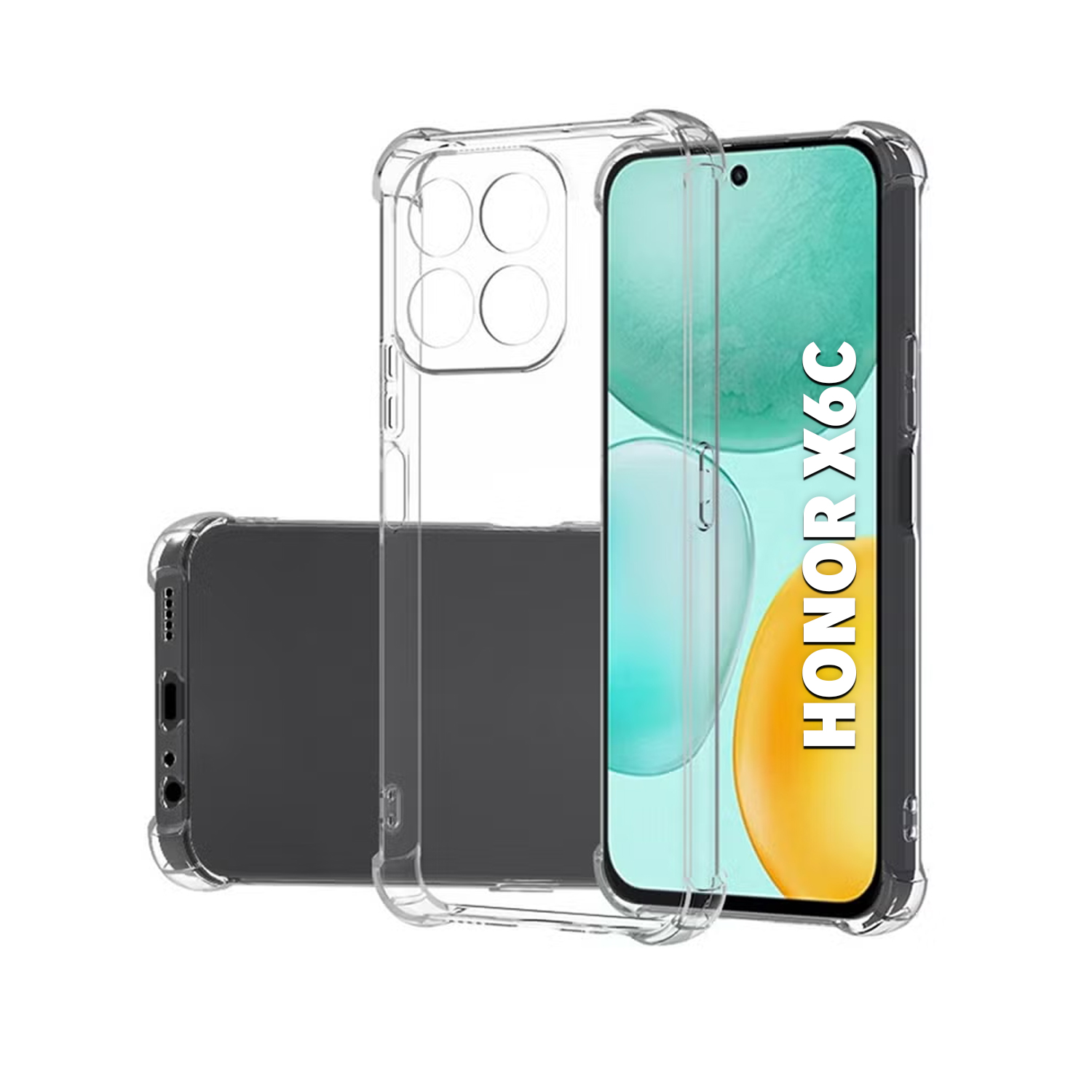CASE FUNDA PROTECTOR HONOR X6C - TRANSPARENTE ANTI IMPACTO - 1