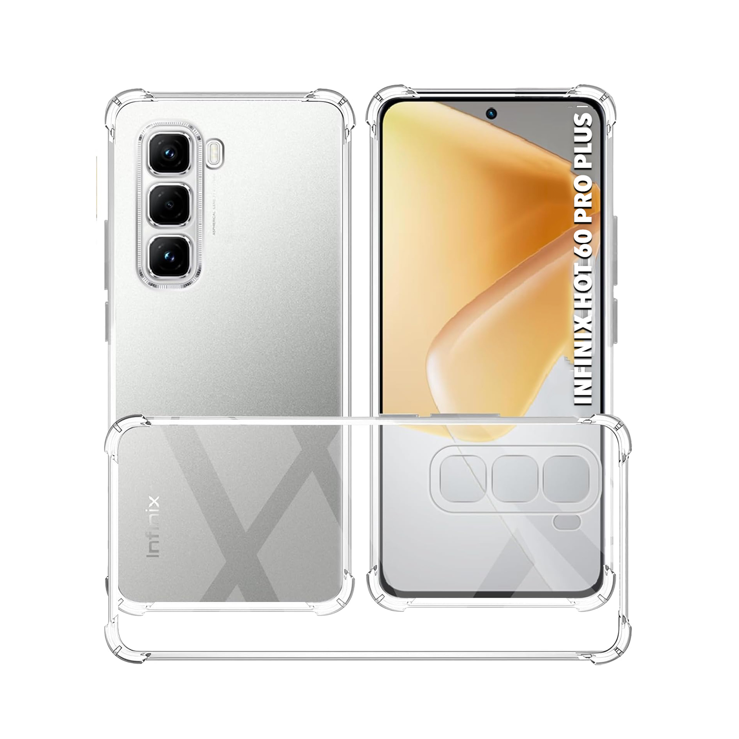 CASE FUNDA PROTECTOR INFINIX HOT 60 PRO PLUS - TRANSPARENTE ANTI IMPACTO - 1