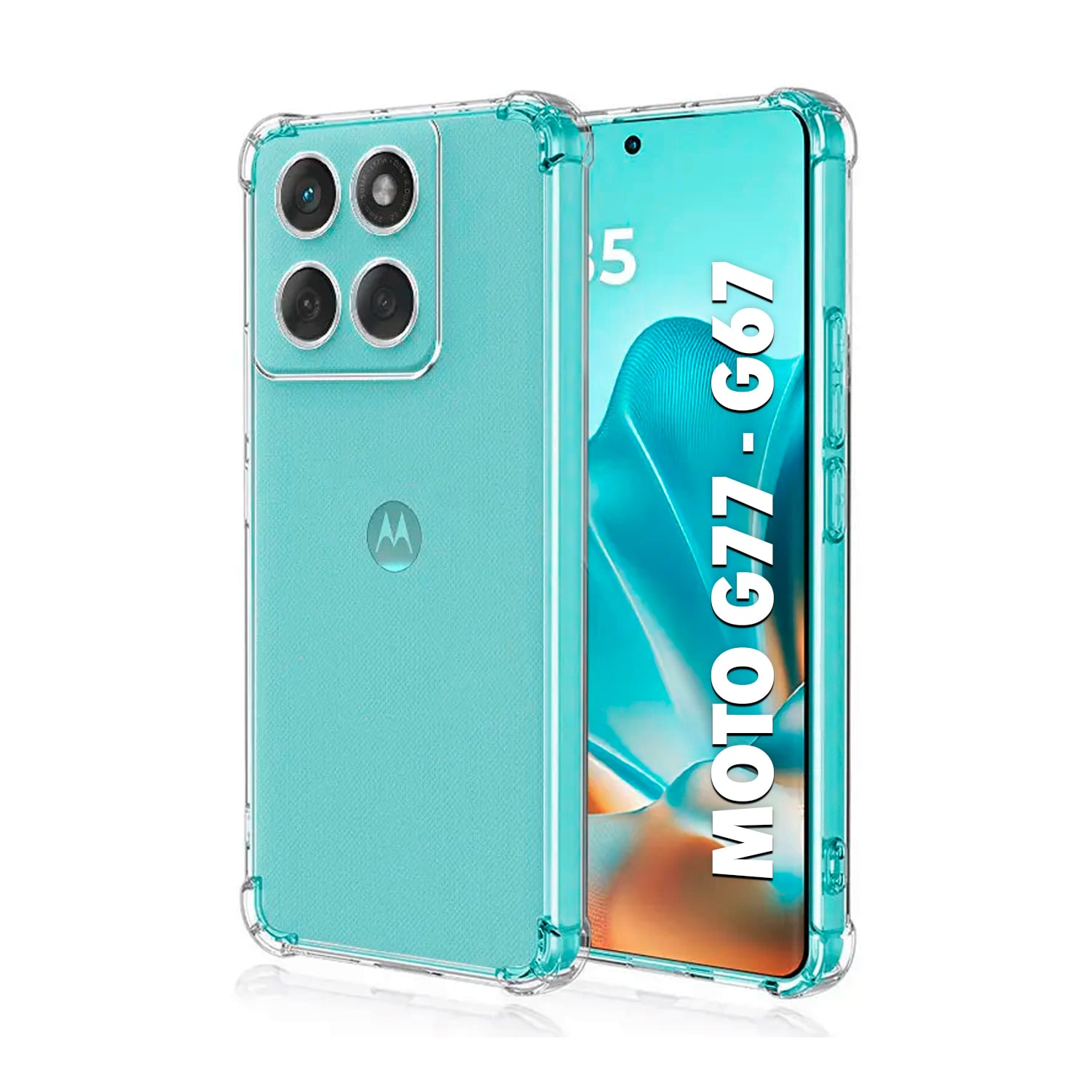 CASE FUNDA PROTECTOR MOTO G67 MOTO G77 - TRANSPARENTE ANTISHOCK - 1