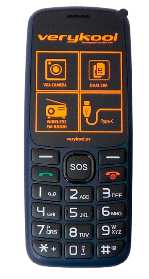 CELULAR BASICO VERYKOOL I660 4G  DUAL SIM -NEGRO ROJO - 1