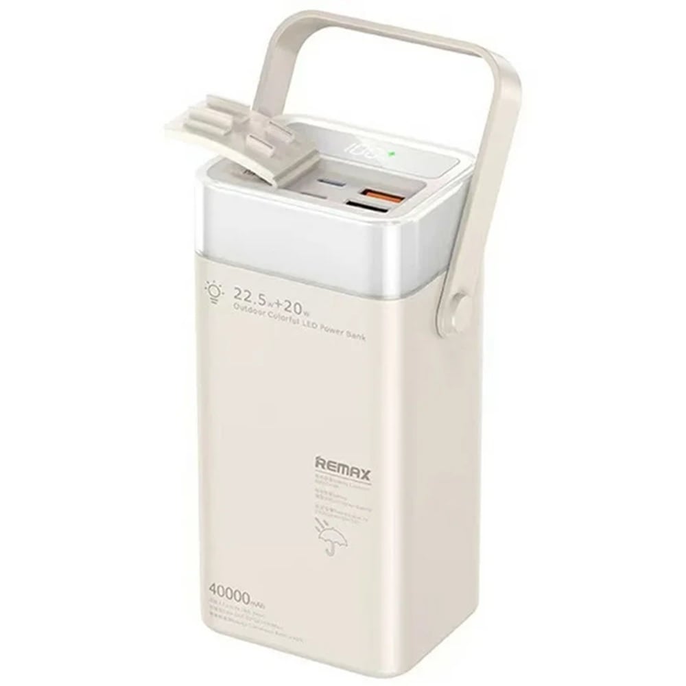 CARGADOR PORTÁTIL REMAX CON LUZ LED 40000MAH PD20W+QC22.5W - 1