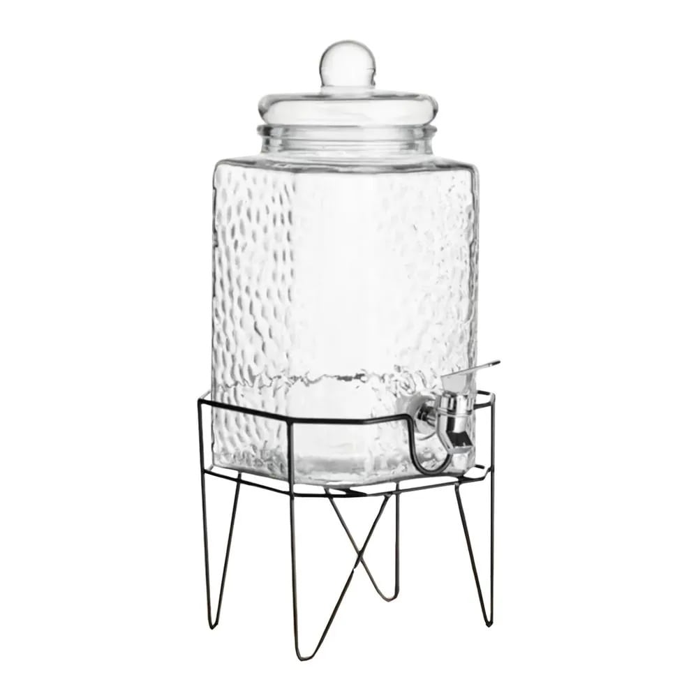 DISPENSADOR DE VIDRIO 10 LT MARTILLADO C/RACK - 2