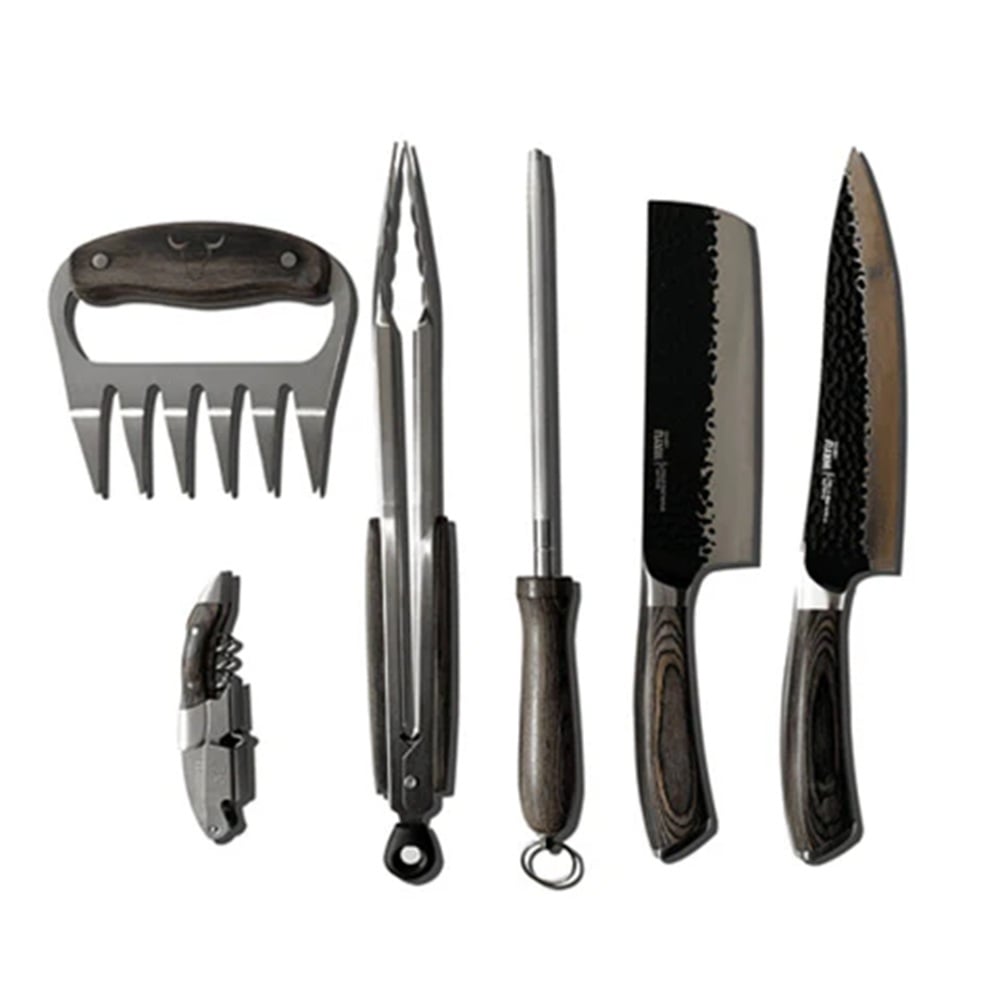SET DE CUCHILLOS Y UTENSILIOS CUERO PREMIUM WAYU - 1