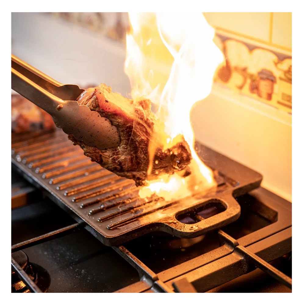 PLANCHA GRILL CON ASAS DE HIERRO FUNDIDO WAYU 50.8 X 23.4 CM - 5