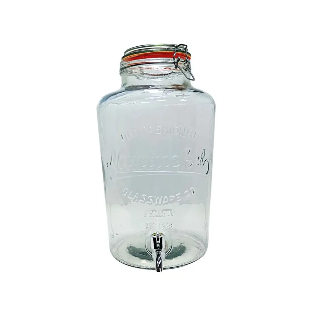 DISPENSADOR DE VIDRIO 8 LT CON TAPA HERMETICA - 2