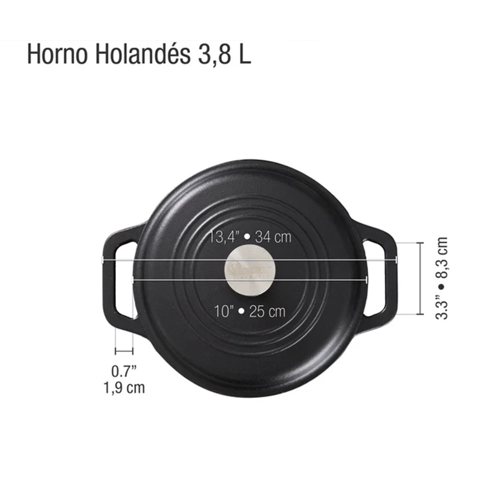 OLLA HORNO HOLANDES VICTORIA DE HIERRO FUNDIDO 3.8 LT - 5