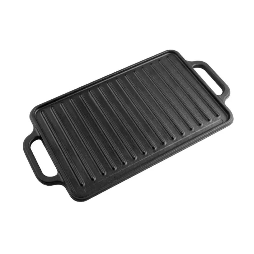 PLANCHA RECTANGULAR ASADORA REVERSIBLE CON ASAS DE HIERRO FUNDIDO VICTORIA 21 X 33 CM - 1