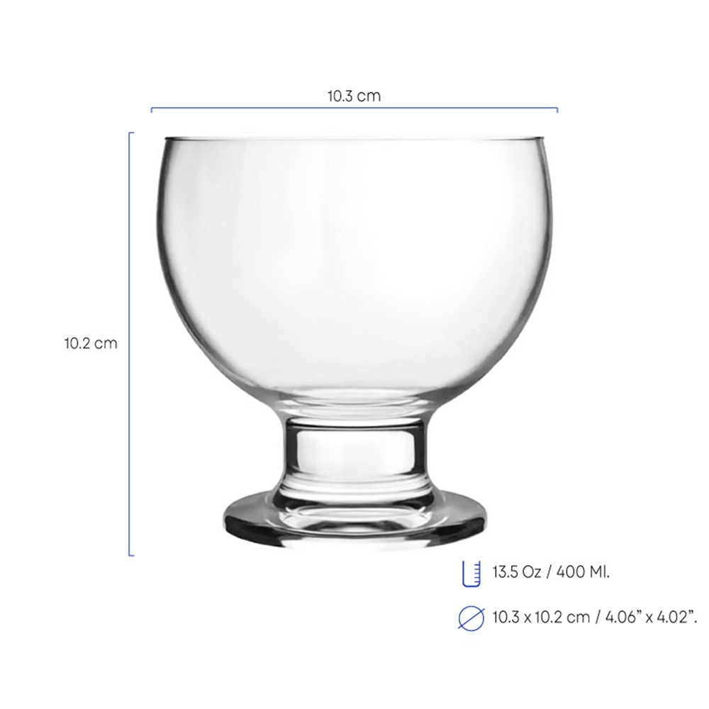 VASO COPA NADIR PARA POSTRE PAULISTA 400 ML X 6 UNIDADES - 3