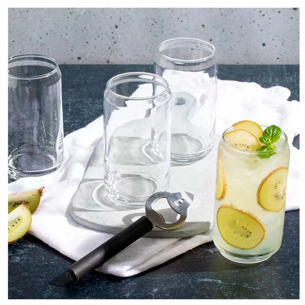 VASO DE VIDRIO ESTILO LATA DE 12 OZ CRISTAR X 12 UNIDADES - 1