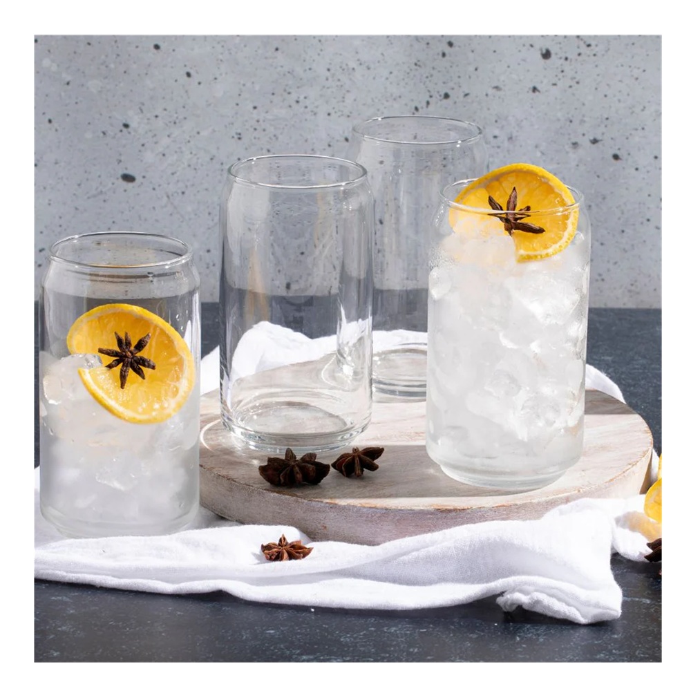 VASO DE VIDRIO ESTILO LATA DE 16 OZ CRISTAR X 6 UNIDADES - 3