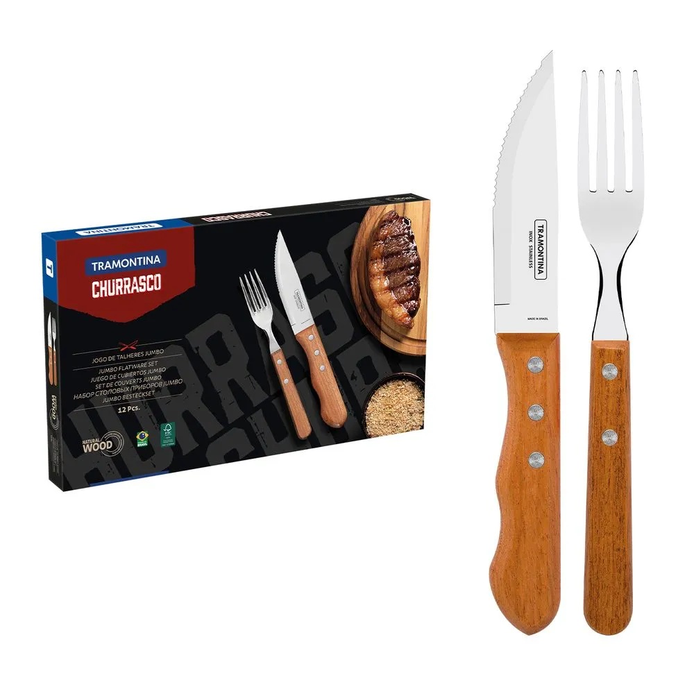 JUEGO DE 12 CUBIERTOS TRAMONTINA PARA ASADO DYNAMIC - 1