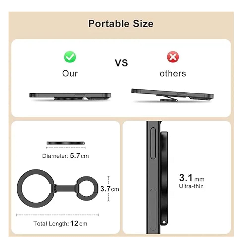 SOPORTE MAGNETICO CON MAGSAFE PARA CELULAR IPHONE O PARA SAMSUNG COLOR NEGRO - 5