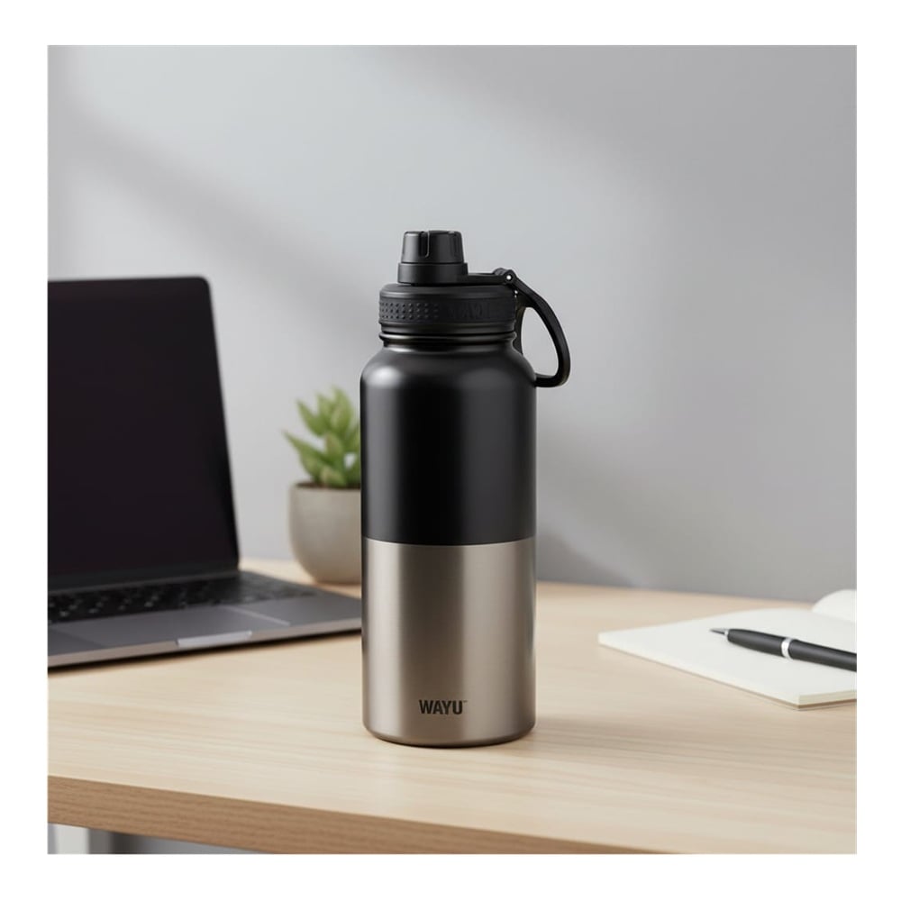 BOTELLA TOMATODO DE 1 LT ACERO INOXIDABLE INSULADA BLACK WAYU - 1