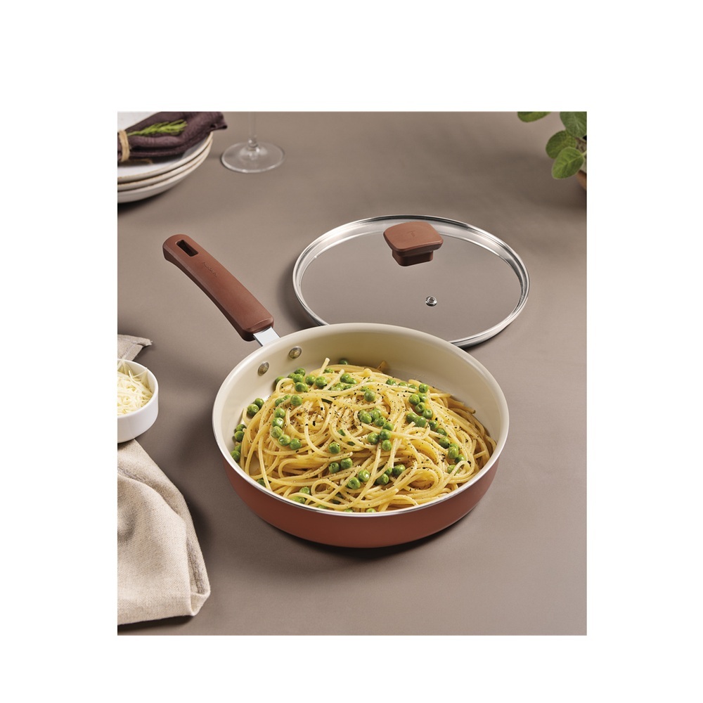 SARTEN TRAMONTINA VERONESE CERAMICA CON TAPA DE VIDRIO 22 CM DIAMETRO - 1