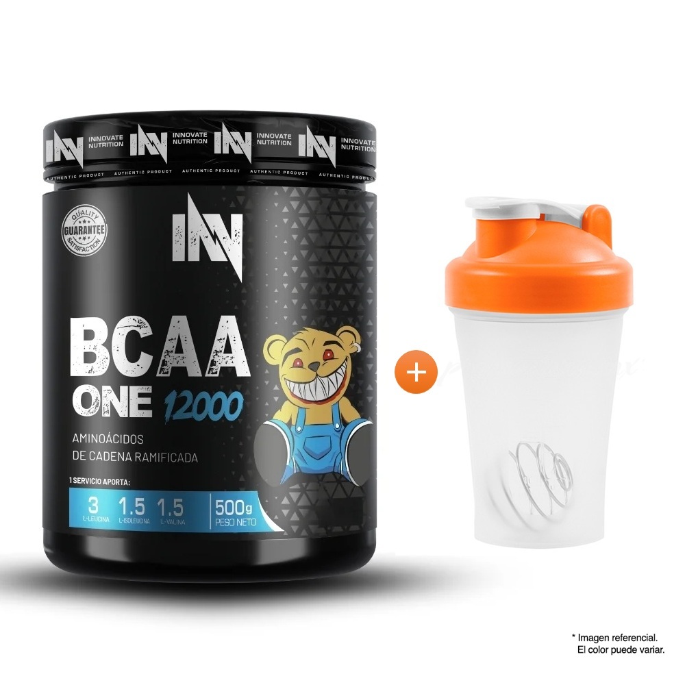 BCAA'S ONE 12000 500 GR INN AMINOÁCIDOS NARANJA + SHAKER - 1