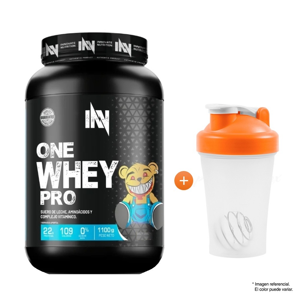 PROTEÍNA INN ONE WHEY PRO 1.1 KG CHOCOLATE + SHAKER - 1