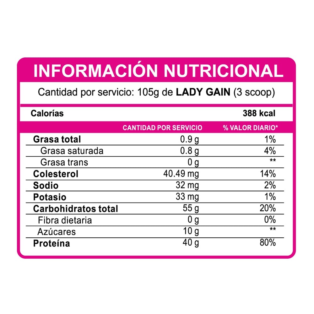 PROTEÍNA INNOVATE NUTRITION LADY GAIN 2 KG VAINILLA + SHAKER - 3