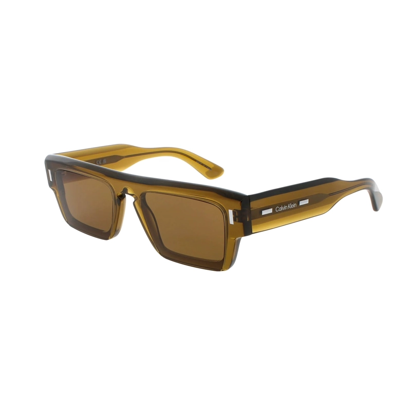 LENTES DE SOL CALVIN KLEIN CK24532S 261 MARRON CARAMELO RECTANGULAR EDICION LIMITADA - 1