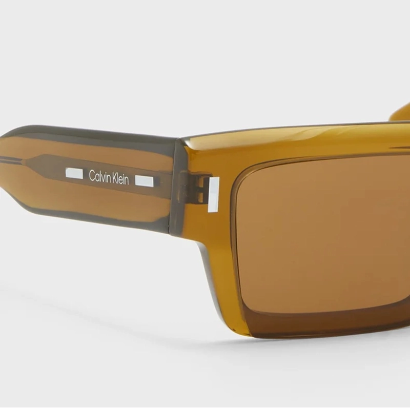 LENTES DE SOL CALVIN KLEIN CK24532S 261 MARRON CARAMELO RECTANGULAR EDICION LIMITADA - 3