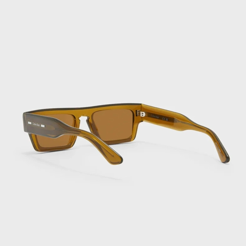 LENTES DE SOL CALVIN KLEIN CK24532S 261 MARRON CARAMELO RECTANGULAR EDICION LIMITADA - 4