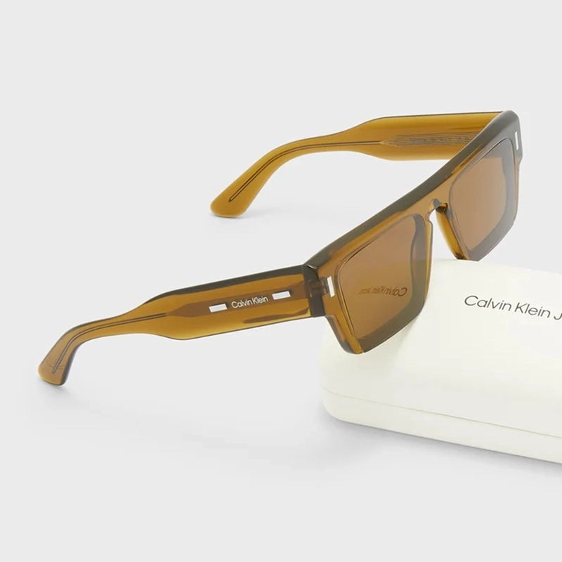 LENTES DE SOL CALVIN KLEIN CK24532S 261 MARRON CARAMELO RECTANGULAR EDICION LIMITADA - 5