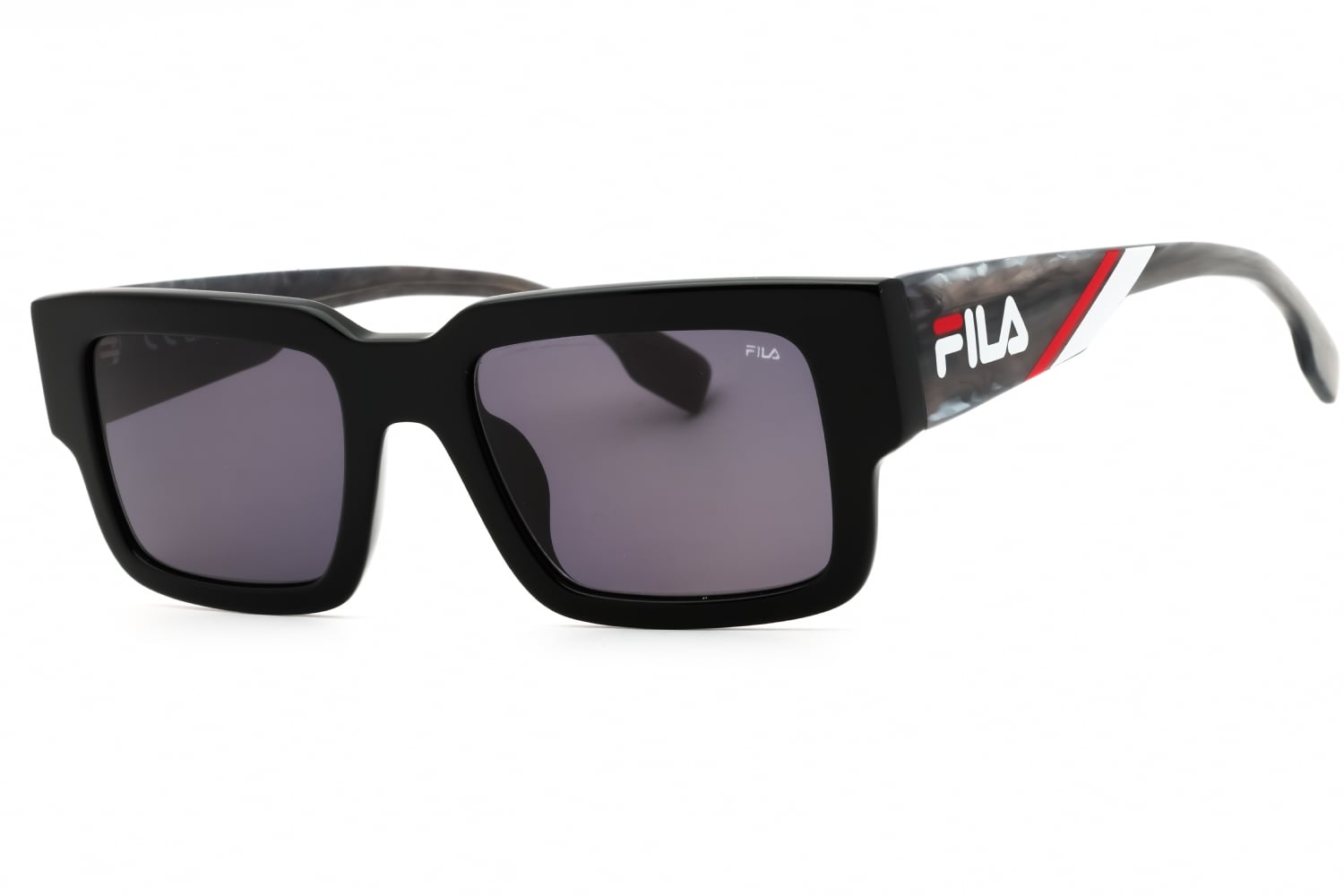 LENTES DE SOL RECTANGULAR FILA SFI314 0700 NEGRO BRILLANTE Y GRIS - 1