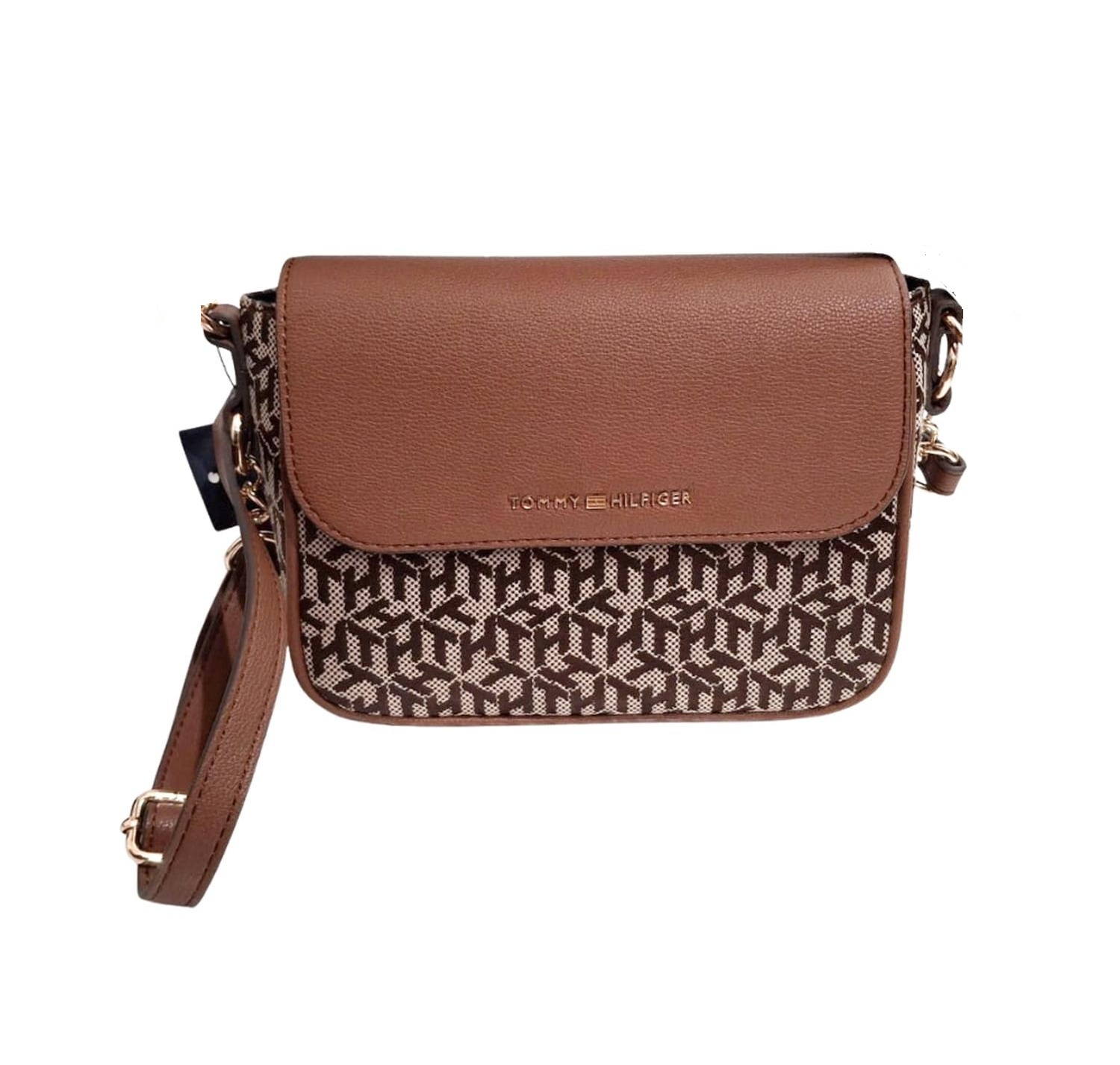 CARTERA CROSSBODY TOMMY HILFIGER MONOGRAN JACQUARD MARRON - 1