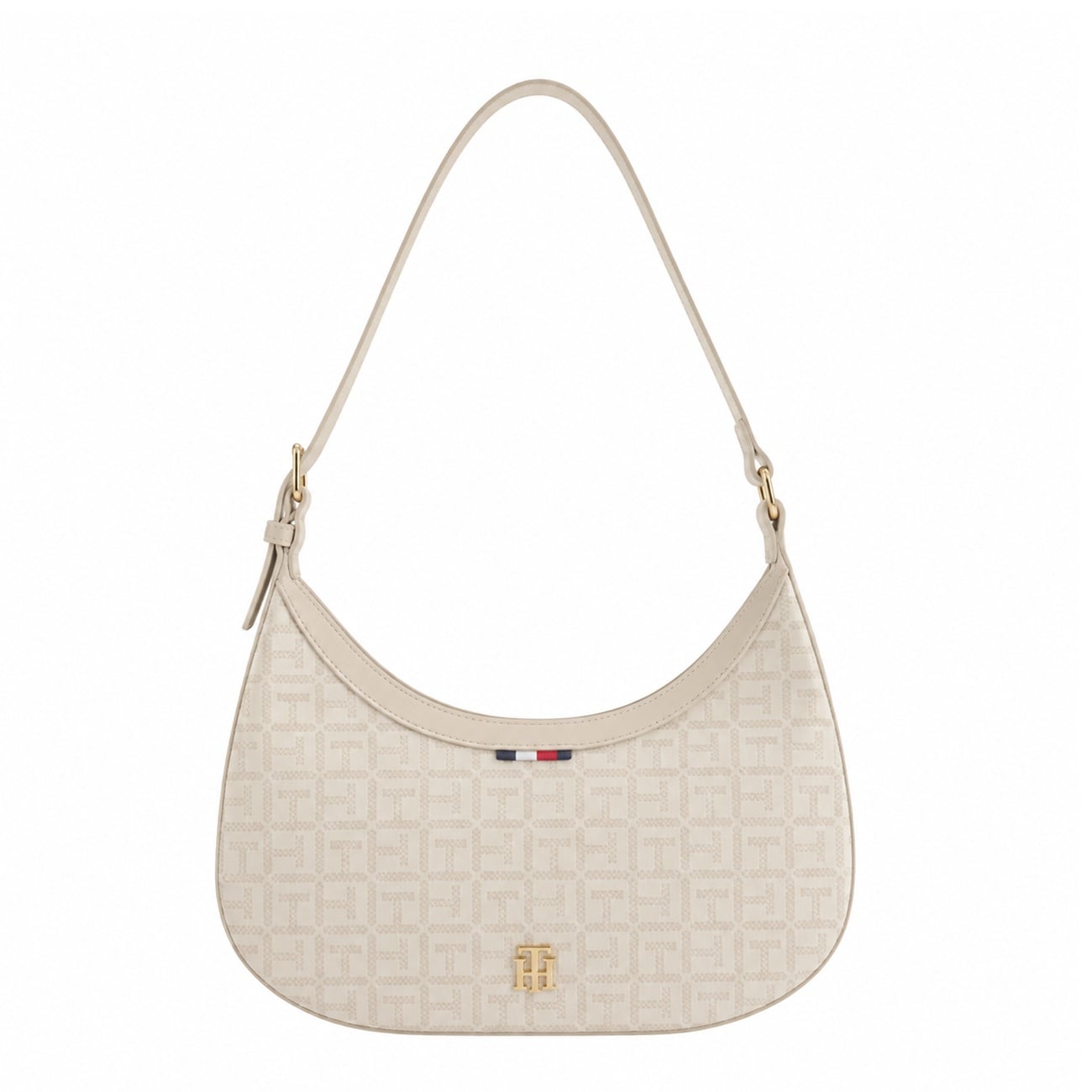 CARTERA DE HOMBRO BAGUETTE TOMMY HILFIGER MONOGRAM SHOULDER BAG BEIGE - 1