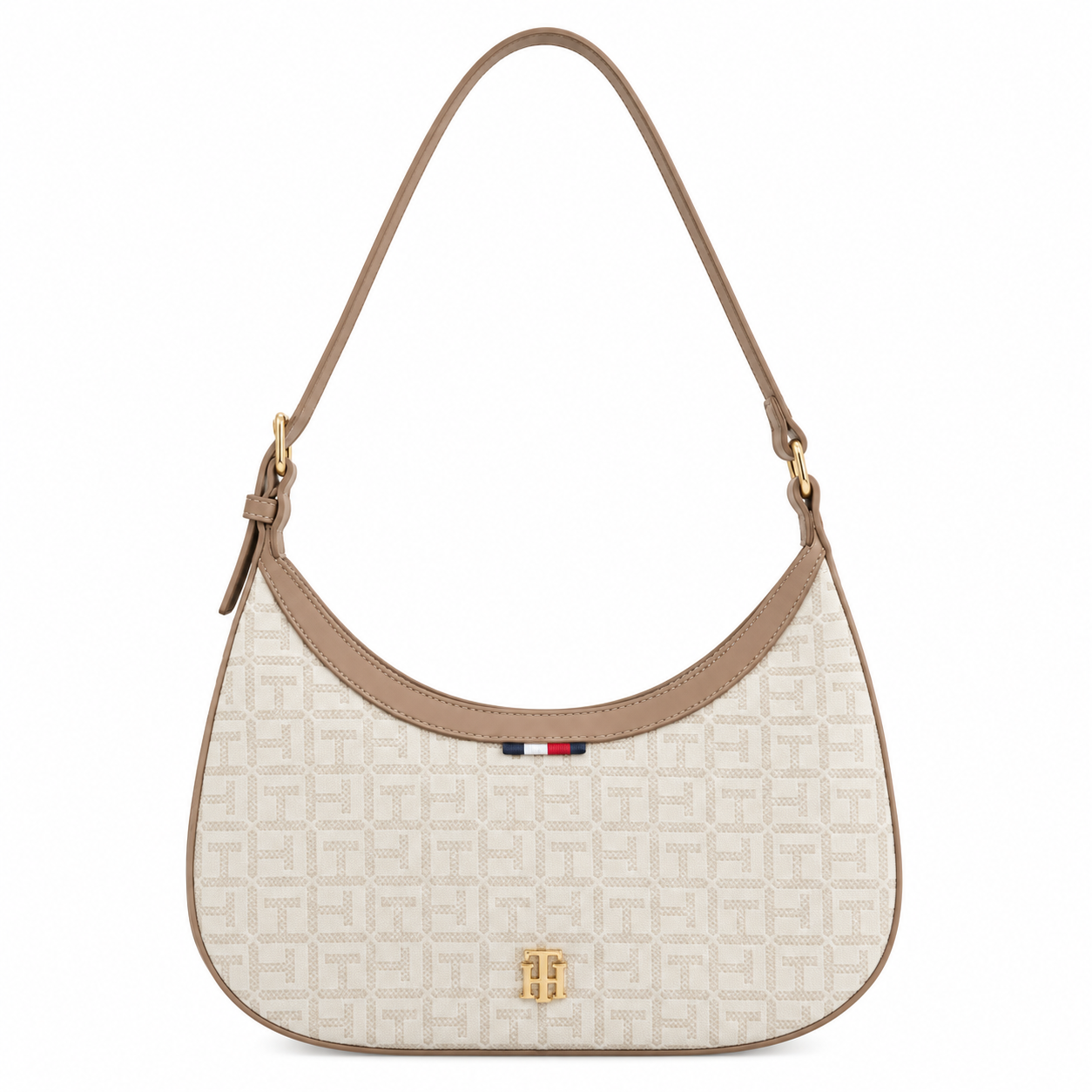 CARTERA DE HOMBRO BAGUETTE TOMMY HILFIGER MONOGRAM SHOULDER BAG BEIGE - 1