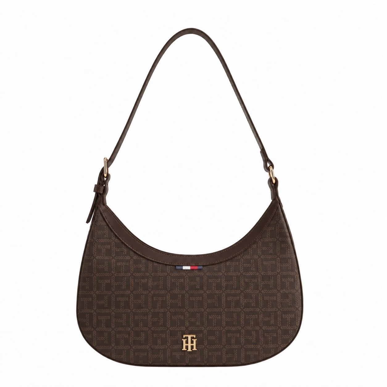 CARTERA DE HOMBRO BAGUETTE TOMMY HILFIGER MONOGRAM SHOULDER BAG MARRON - 1