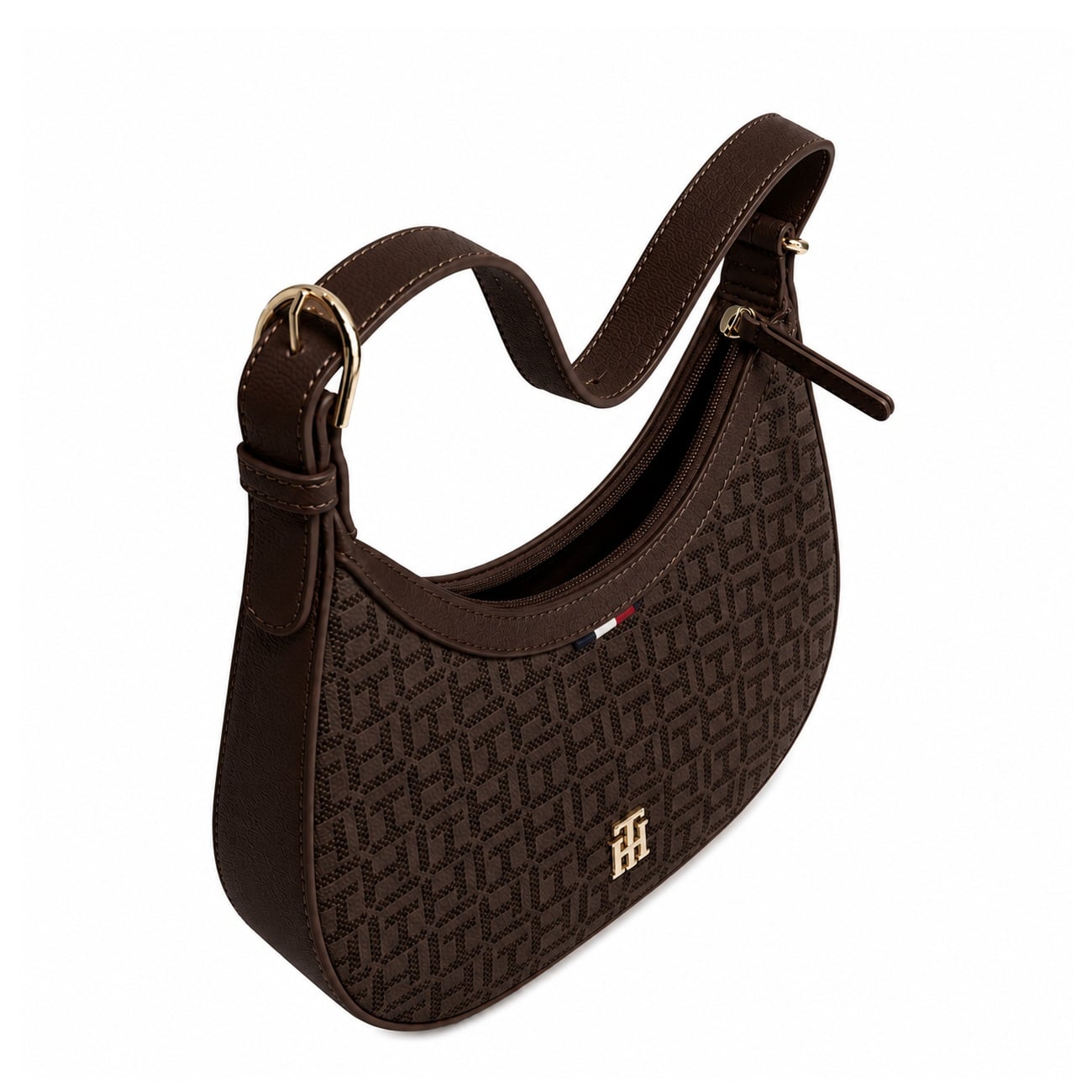 CARTERA DE HOMBRO BAGUETTE TOMMY HILFIGER MONOGRAM SHOULDER BAG MARRON - 2