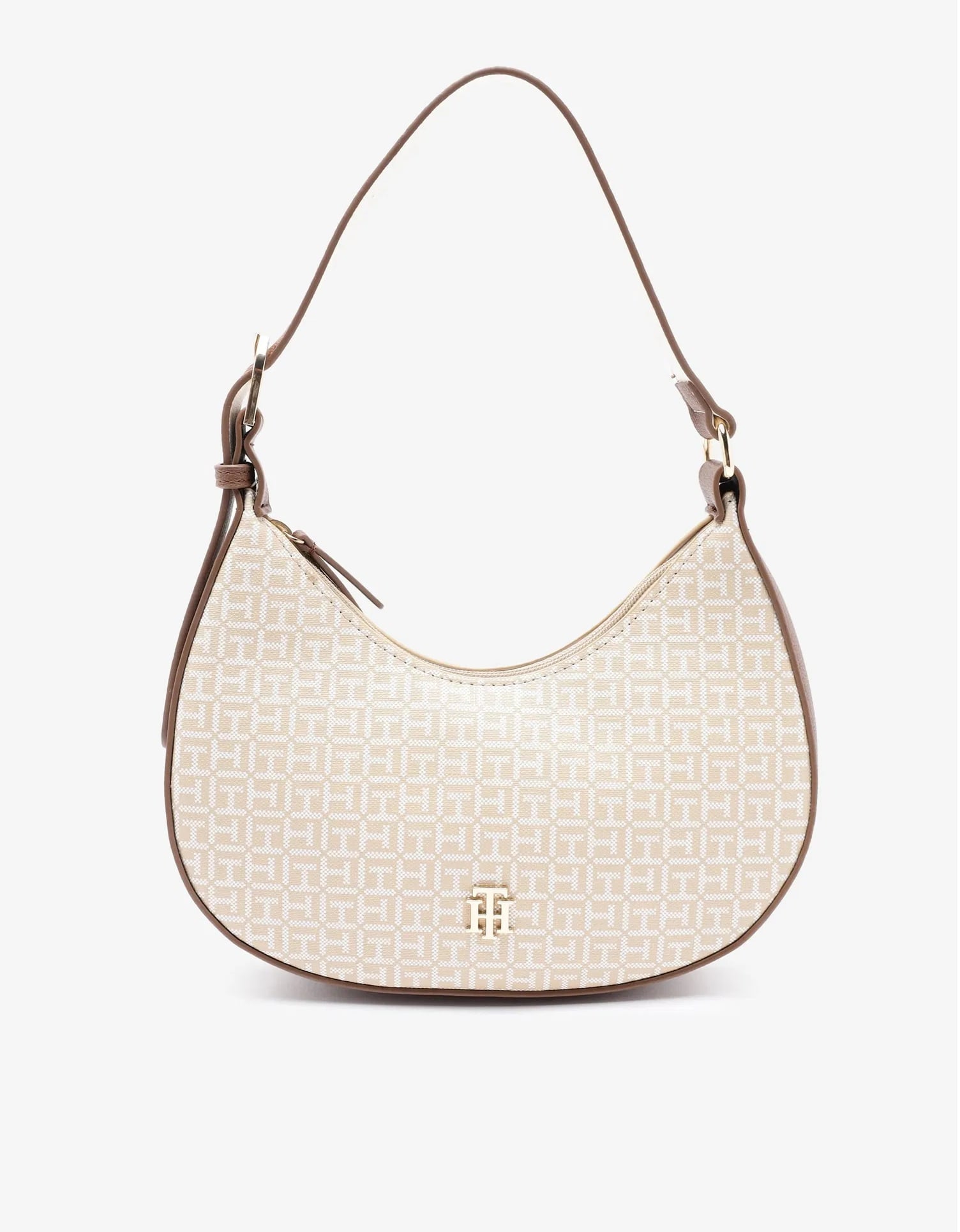CARTERA DE HOMBRO BAGUETTE TOMMY HILFIGER TH MONOGRAM BEIGE - 1