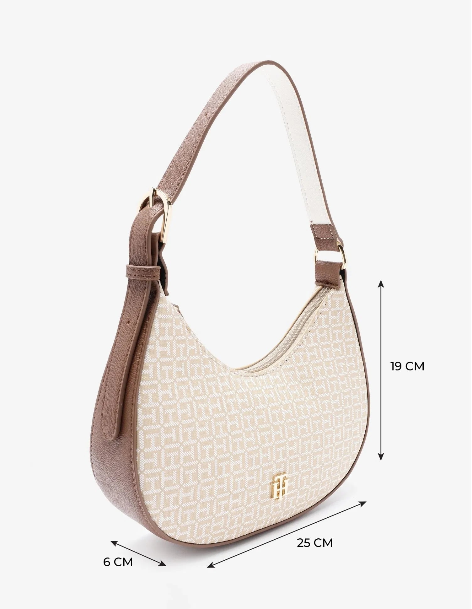 CARTERA DE HOMBRO BAGUETTE TOMMY HILFIGER TH MONOGRAM BEIGE - 2