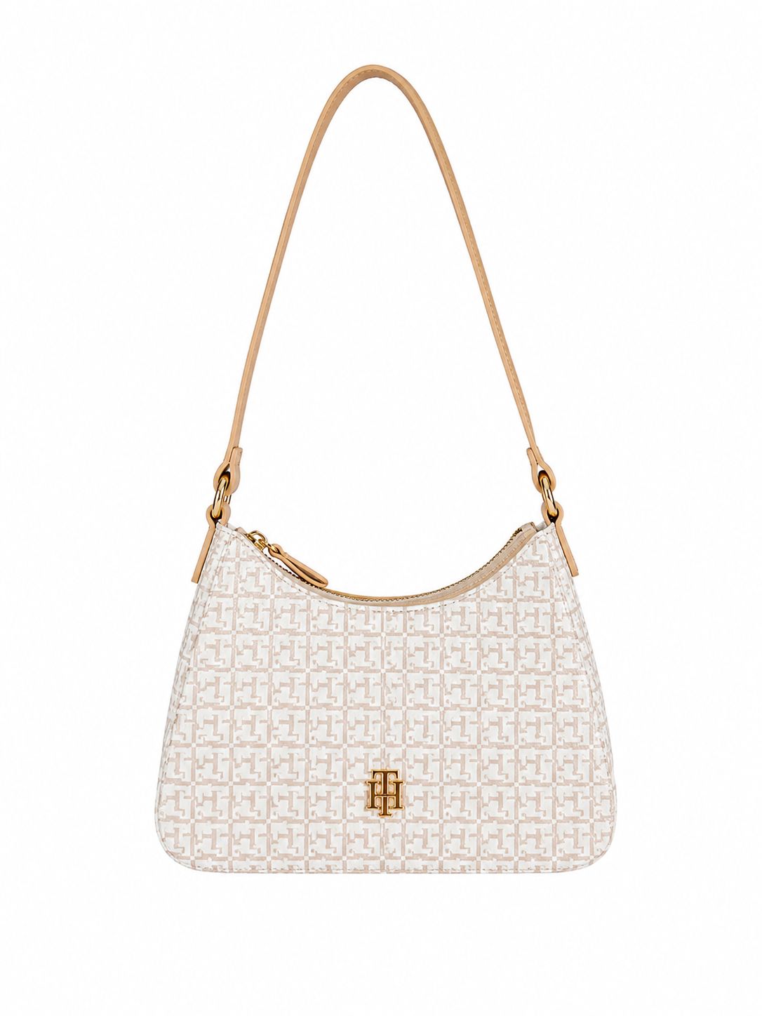 CARTERA DE HOMBRO MINI BAGUETTE TOMMY HILFIGER MONOGAGRAM BEIGE - 1