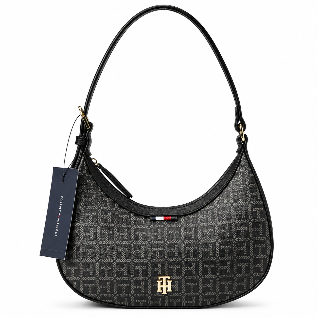 CARTERA DE HOMBRO BAGUETTE TOMMY HILFIGER MONOGRAM SHOULDER BAG NEGRO - 1