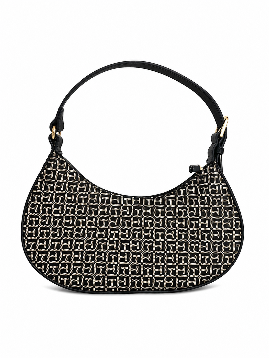 CARTERA DE HOMBRO BAGUETTE TOMMY HILFIGER MONOGRAM MEDIA LUNA BAG NEGRO - 2