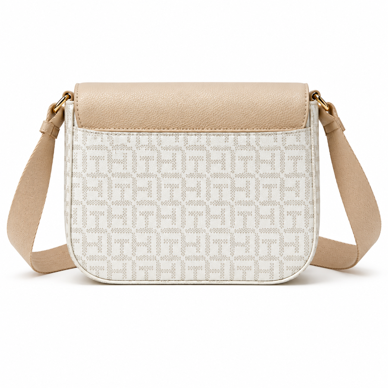 CARTERA CROSSBODY BANDOLERA TOMMY HILFIGER FLAP MONOGRAM BEIGE - 3