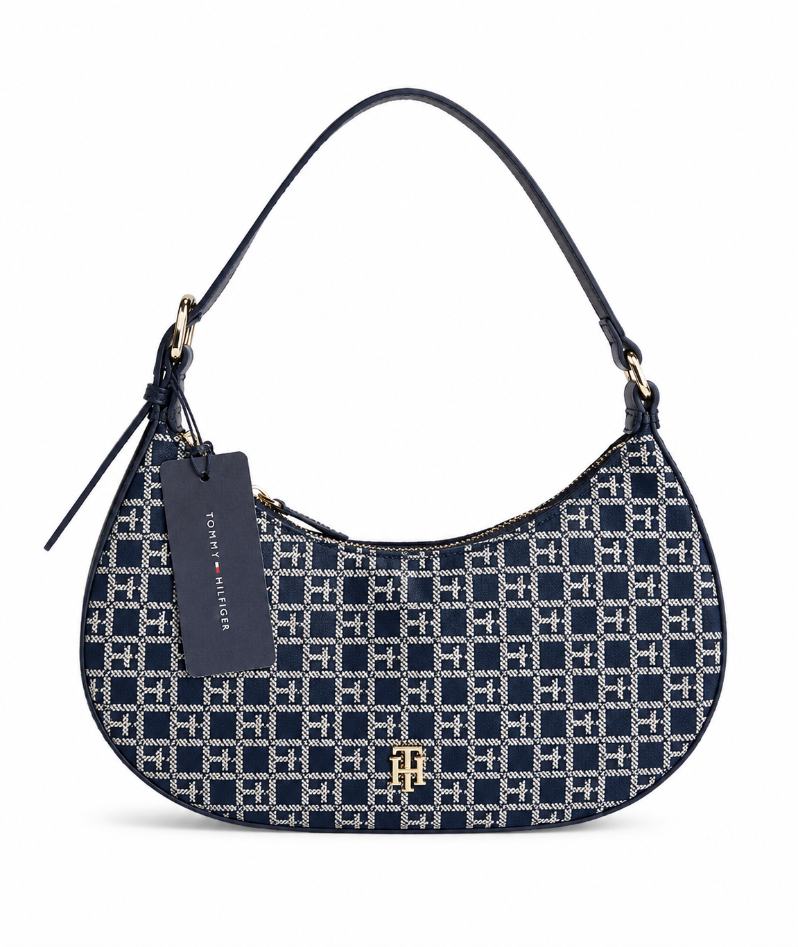 CARTERA DE HOMBRO BAGUETTE TOMMY HILFIGER TH MONOGRAM AZUL - 1