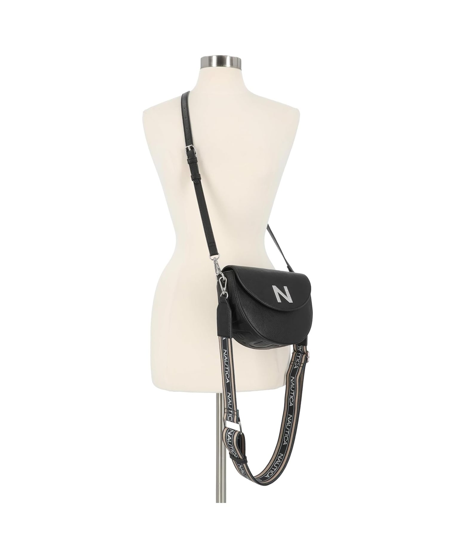 BOLSO NAUTICA BANDOLERA PARA MUJER CON SOLAPA Y DOBLE CORREA AJUSTABLE - 5