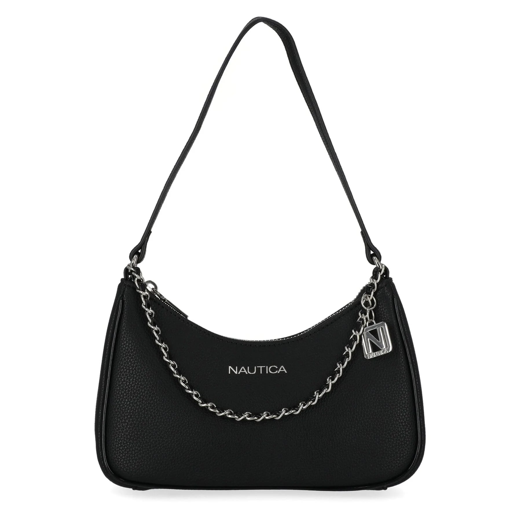 BOLSO BAGUETTE CON CADENA PARA MUJER NÁUTICA NEGRO - 1