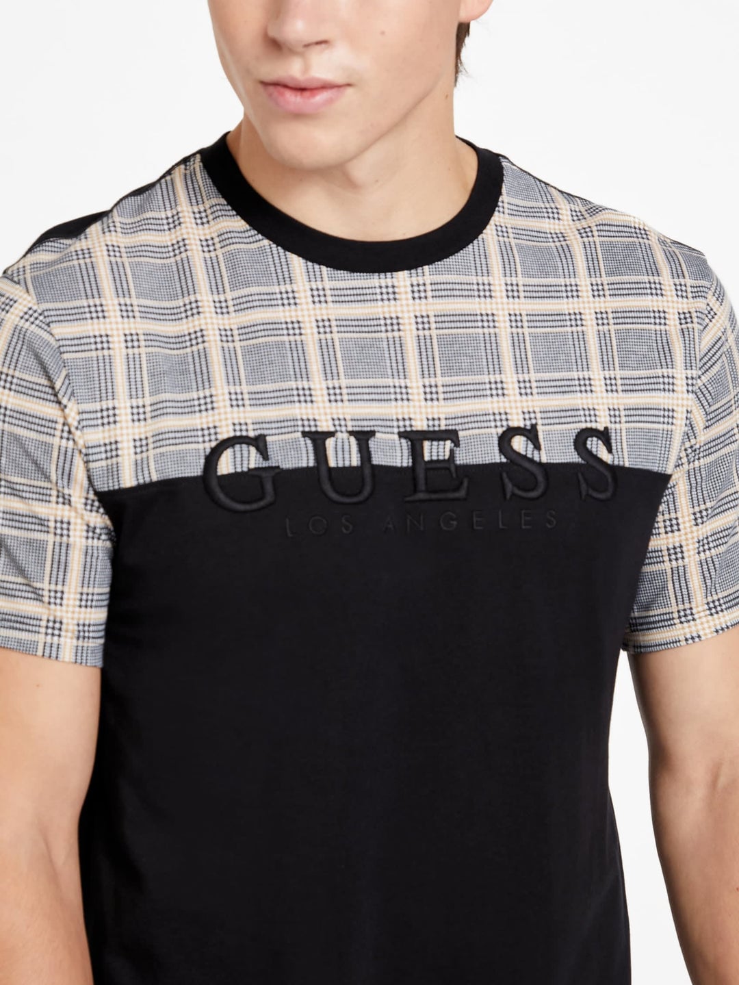 CAMISETA CON LOGO A CUADROS GUESS ECO DAVION NEGRO - 2