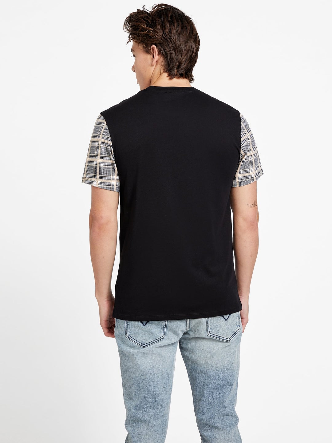 CAMISETA CON LOGO A CUADROS GUESS ECO DAVION NEGRO - 4