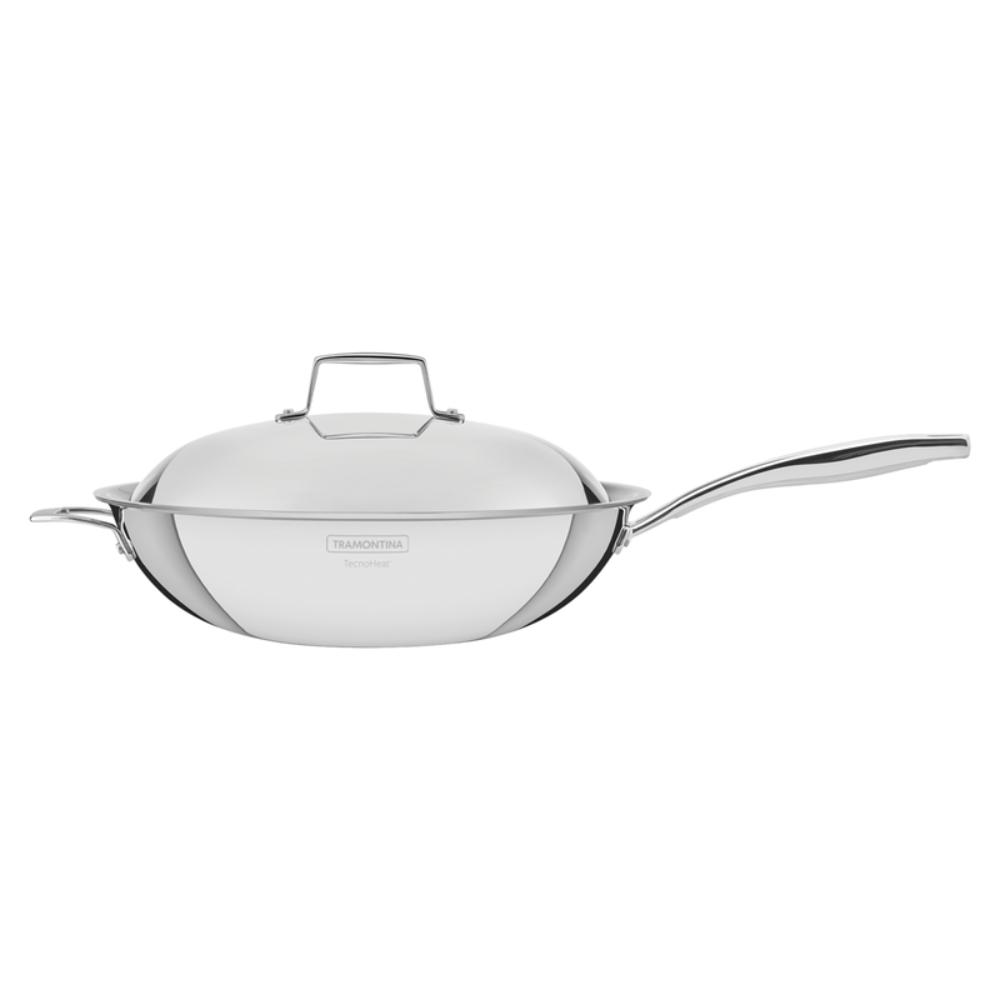 SATÉN WOK TRAMONTINA GRANO DE ACERO CON TAPA 62158320 - 1