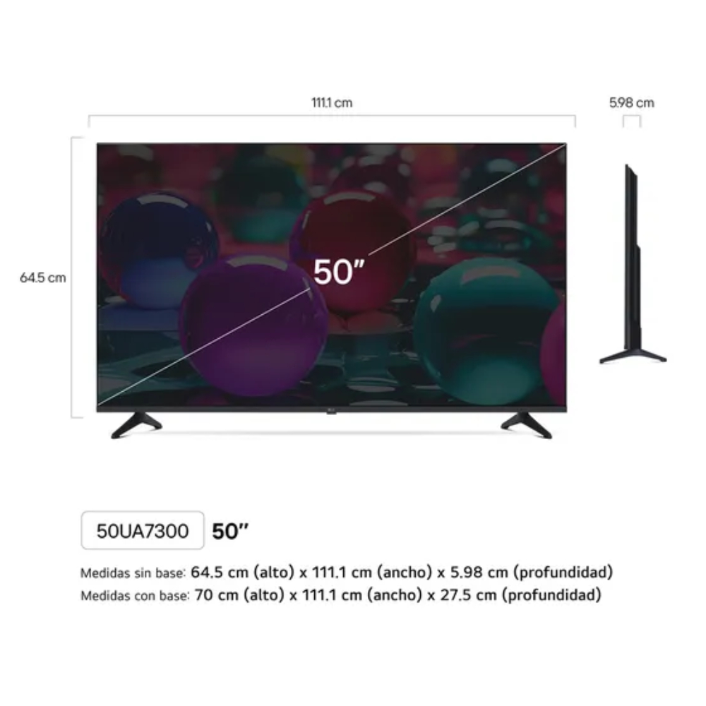 TELEVISOR LG 50' SMART UHD 4K THINQ AI 50UA7300PSB - 2