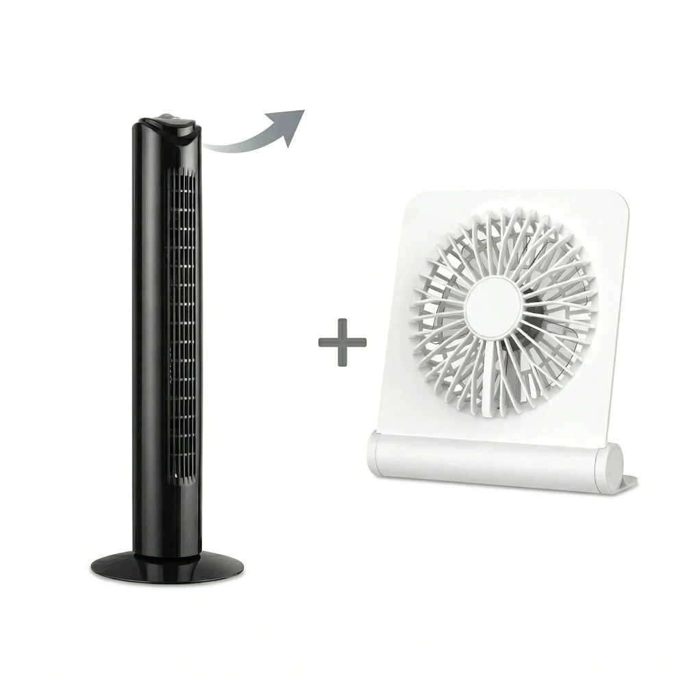 VENTILADOR TIPO TORRE 50W TF2905 IMACO MÁS VENTILADOR DE MESA RF0504 IMACO - 1