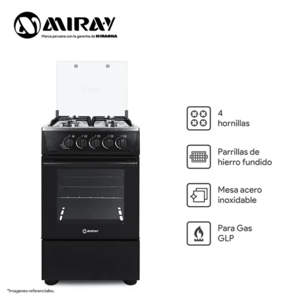 COCINA A GAS MIRAY ANIS PLUS GLP 4 HORNILLAS - 1